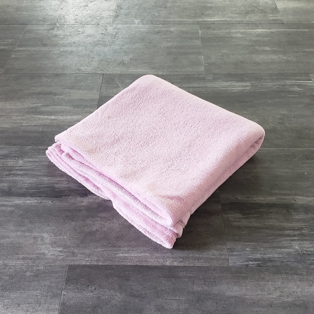Pink Solid Plush Blanket
